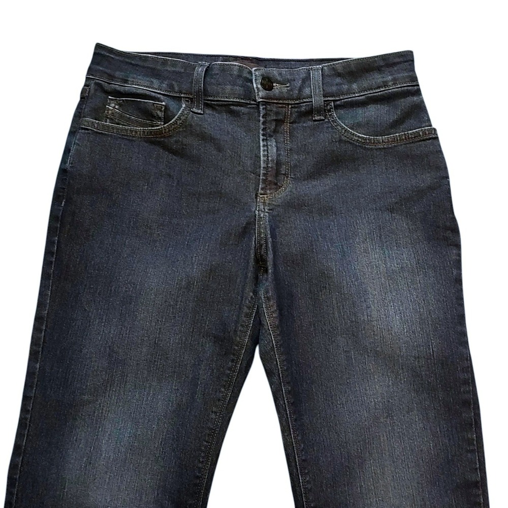 NYDJ Marilyn Straight Leg Jeans Dark Wash Slimming Petite 4P Lift Tuck - Picture 3 of 7
